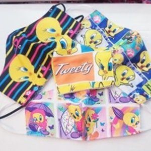 3x custom face mask Tweety canary bird wb cartoon